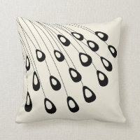 Stylised Peacock Feather Modern Black and White