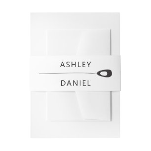 Stylised Peacock Feather Modern Wedding Invitation Belly Band