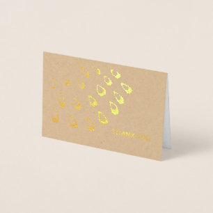 Stylised Peacock Feather Modern Wedding Thank You Foil Card