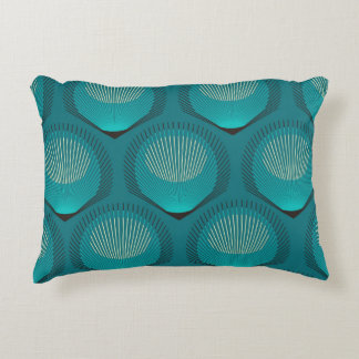 Stylised Peacock Feathers Blue Tile Decorative Cushion