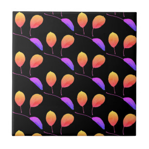 Stylised Pear Tree Leaf Texture Print Tile