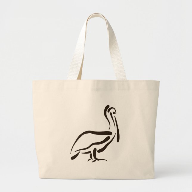 Stylised Pelican Large Tote Bag (Front)