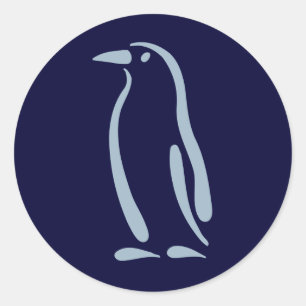 Stylised Penguin Classic Round Sticker