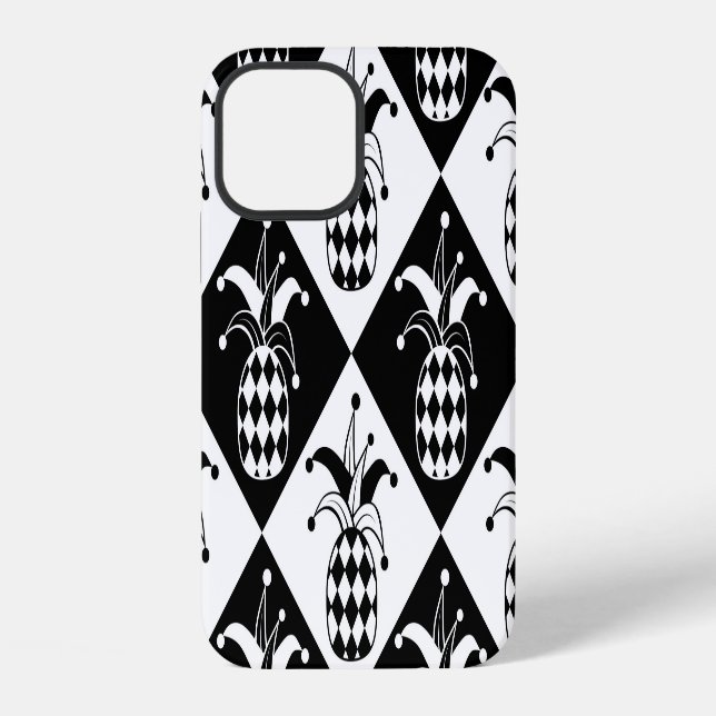 Stylised Pineapple Harlequin Doodle Pattern iPhone Case (Back)