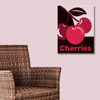 Stylised Pink and Black Cherry Triplet & Caption