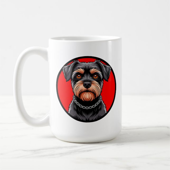 Stylised Portrait of a Black Terrier Coffee Mug (Left)