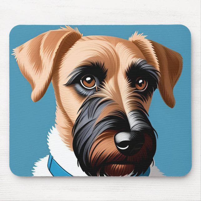 Stylised Portrait of a Terrier Dog Mouse Pad (Front)