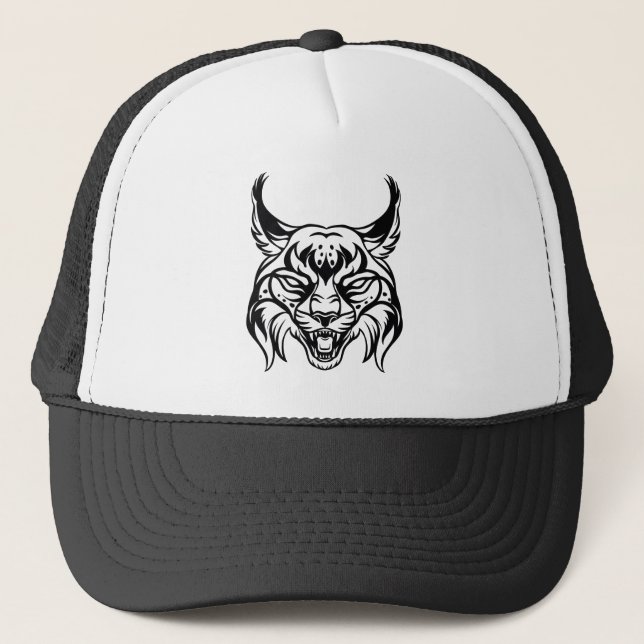Stylised portrait of Bobcat Trucker Hat (Front)