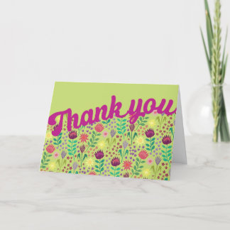 Stylised Protea Floral Block Print Millefleur Thank You Card
