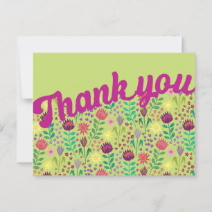 Stylised Protea Floral Millefleur Thank You Postcard