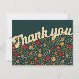 Stylised Protea Floral Millefleur Thank You Postcard