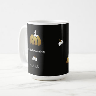 Stylised Pumpkins In Black, White and Gold Coffee Mug