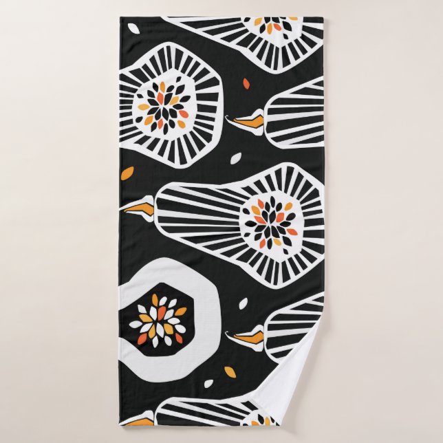 Stylised Pumpkins Seeds: Seamless Design Bath Towel (Bath Towel)