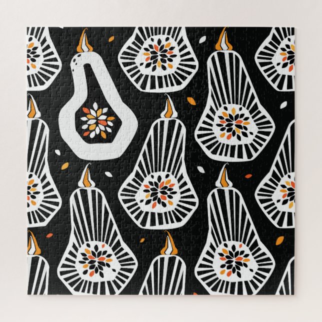 Stylised Pumpkins Seeds: Seamless Design Jigsaw Puzzle (Vertical)