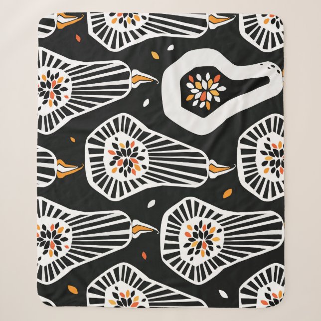 Stylised Pumpkins Seeds: Seamless Design Sherpa Blanket (Front)