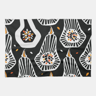 Stylised Pumpkins Seeds: Seamless Design Tea Towel