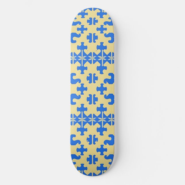 Stylised Puzzle Piece Pattern Skateboard (Front)
