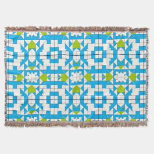 Stylised Puzzle Piece Pattern Throw Blanket