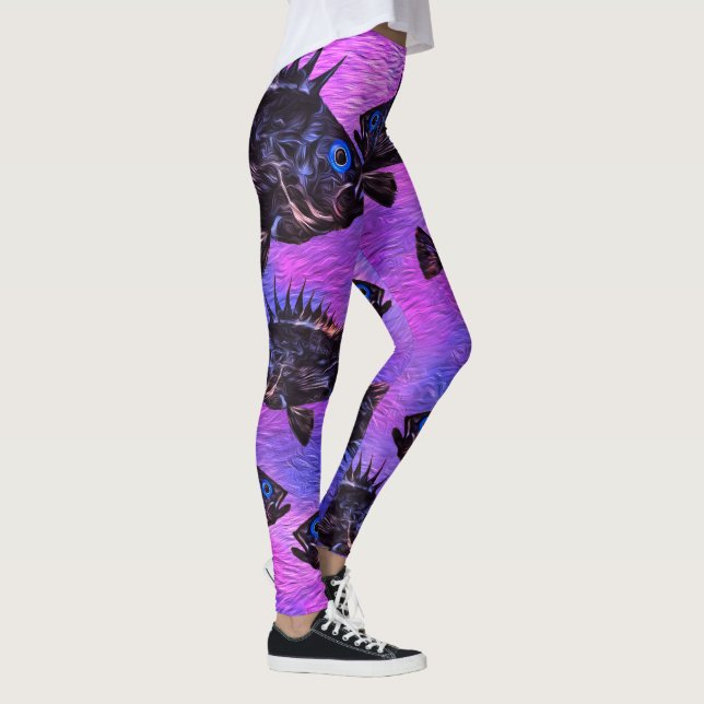 Stylised Quillback On Pink/Purple - Leggings (Right)