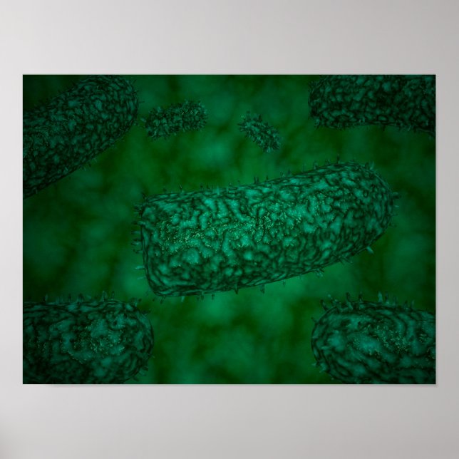 Stylised Rabies Virus Particles 1 Poster (Front)