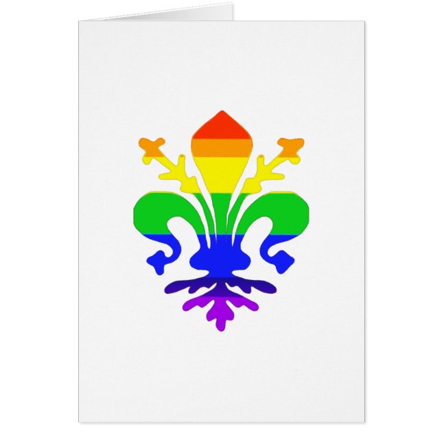 Stylised Rainbow Fleur de Lis (Front)