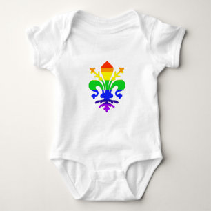 Stylised Rainbow Fleur de Lis Baby Bodysuit