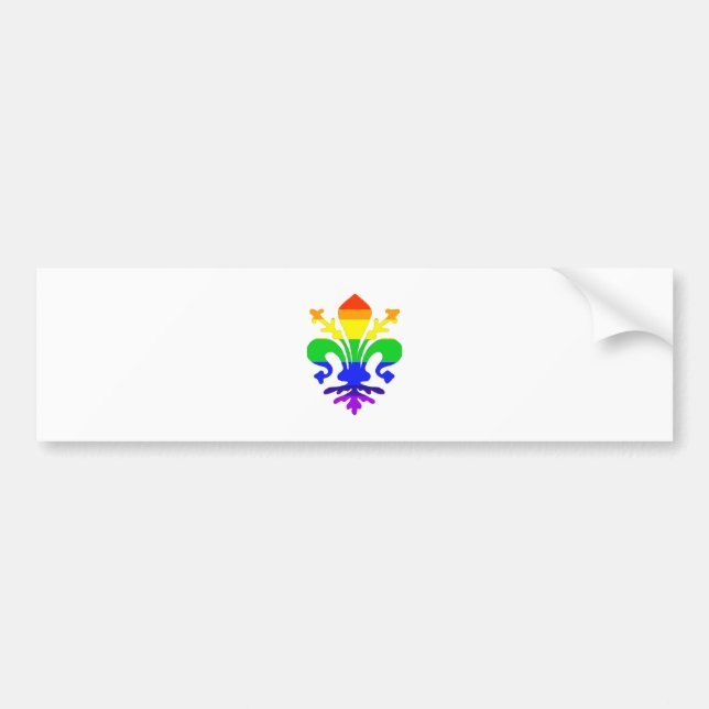 Stylised Rainbow Fleur de Lis Bumper Sticker (Front)