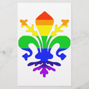 Stylised Rainbow Fleur de Lis Stationery