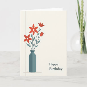 Stylised Red Birthday Card