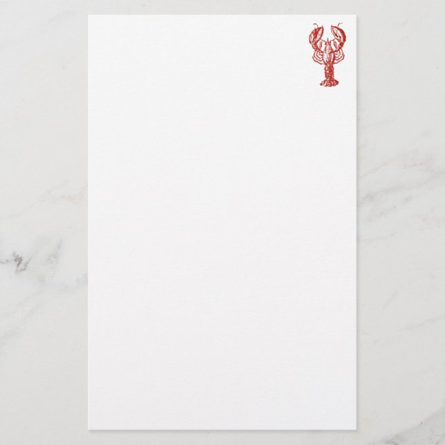 Stylised Red Lobster Stationery (Front)