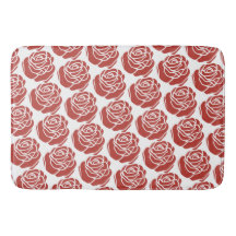Stylised Red Roses Floral Pattern