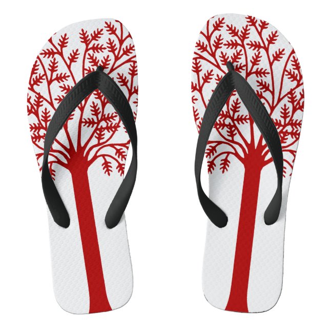 Stylised Red Tree Jandals (Footbed)