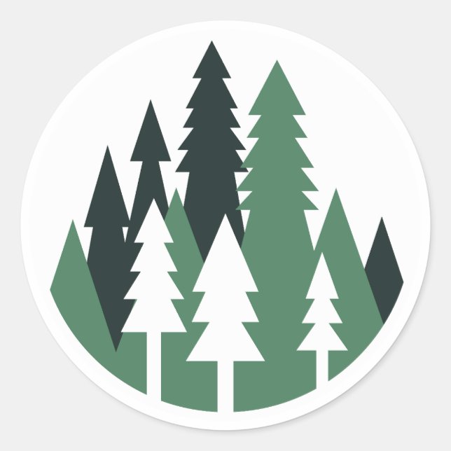 Stylised representation of a forest  classic round sticker (Front)