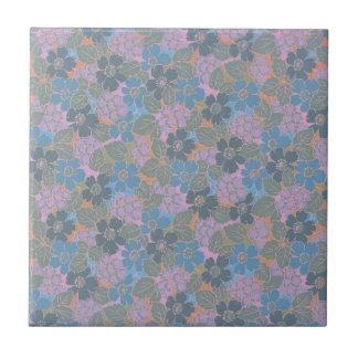 Stylised Retro Floral Pattern Tile