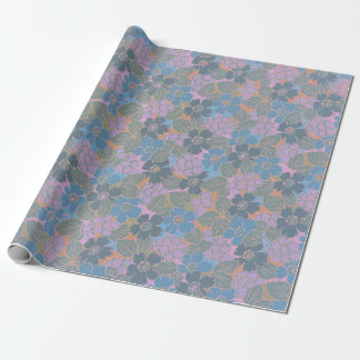 Stylised Retro Floral Pattern Wrapping Paper
