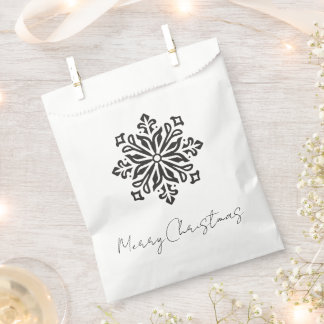 Stylised Retro Merry Christmas Snowflake Favour Bags