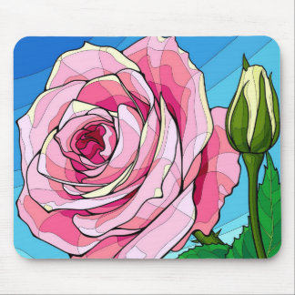 Stylised Rose Elegance Mouse Pad