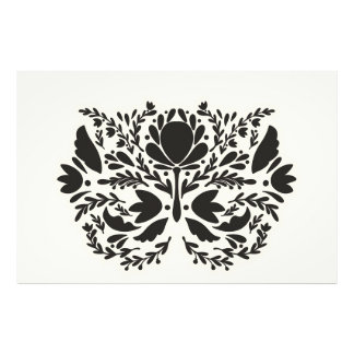 Stylised Scandinavian floral folk art pattern Photo Print