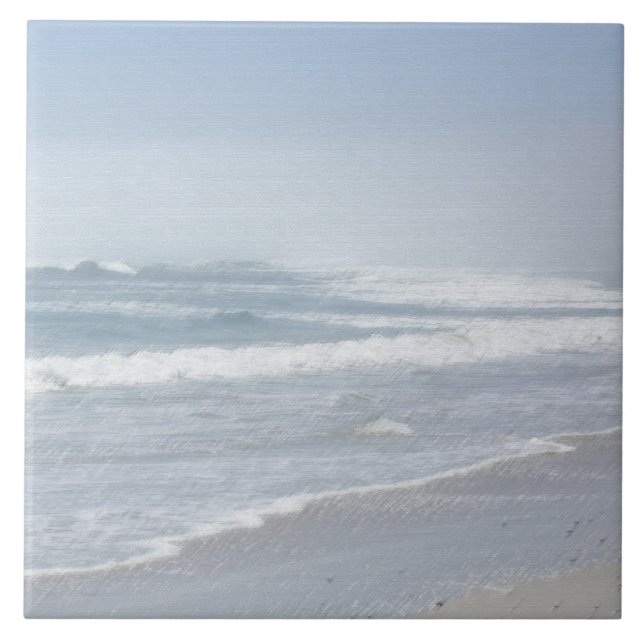 Stylised Sea Ocean Nature Storm  Tile (Front)