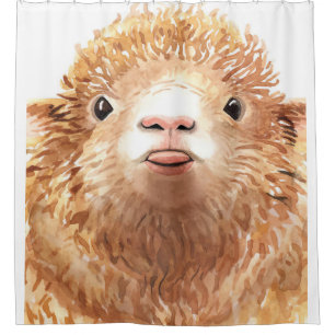 Stylised Sheep Lovers Gitfs For Child Shower Curtain