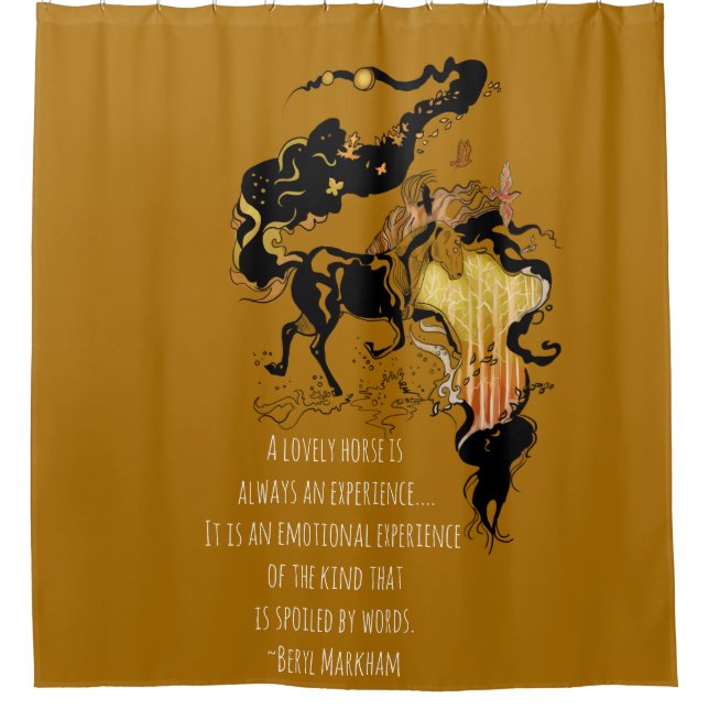 Stylised Silhouette Horse Shower Curtain (Front)