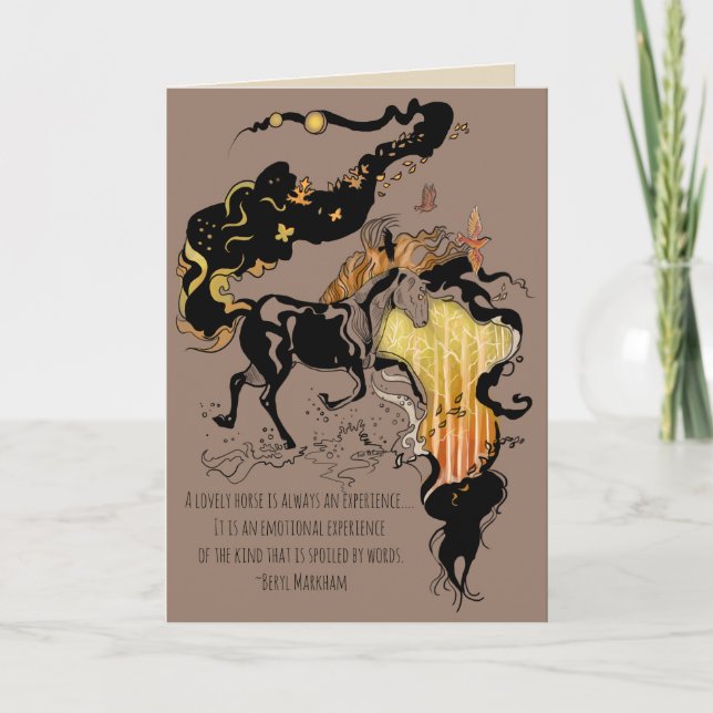 Stylised Silhouette Horse with Quote Card (Front)