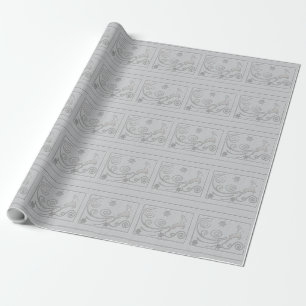Stylised Silver Rein Deer Wrapping Paper