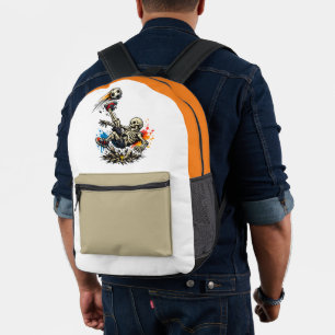 Stylised Skeleton Bicycle Kick Soccer Mug Funny Printed Backpack