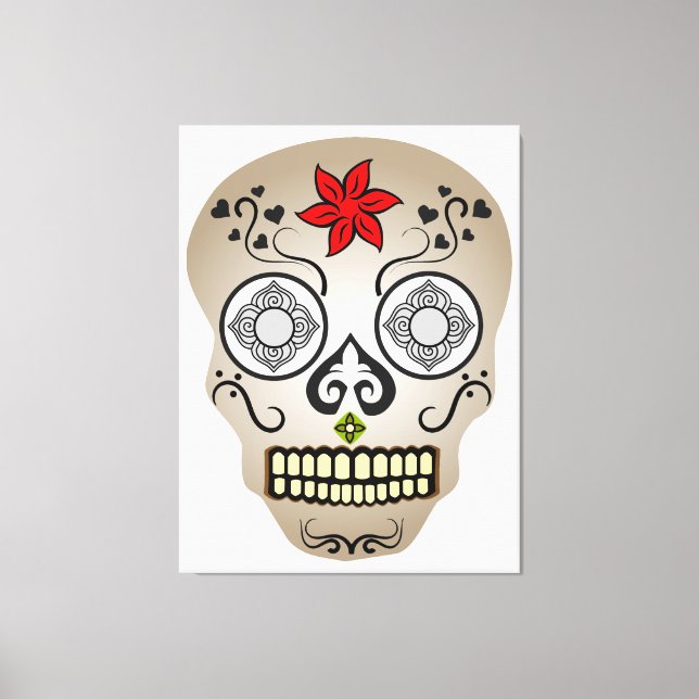 Stylised Skull Canvas Print (Front)