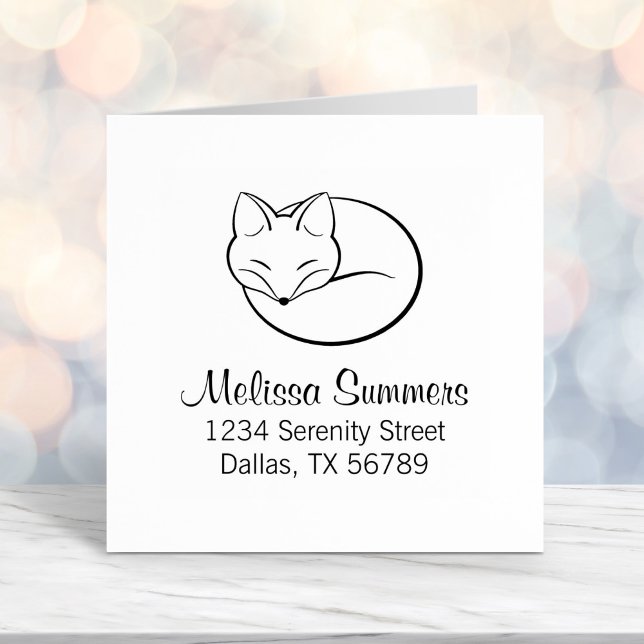 Stylised Sleeping Fox Address Self-inking Stamp (Creator Uploaded)