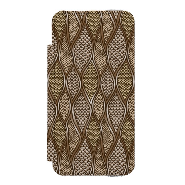 Stylised snake skin incipio iPhone wallet case (Folio Front)