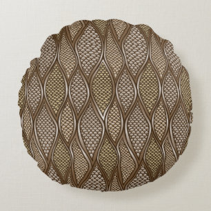 Stylised snake skin round cushion