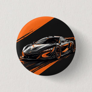 Stylised Sports Car 3 Cm Round Badge