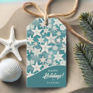 Stylised Starfish & Sand Dollars Pattern#25 ID1009 Gift Tags